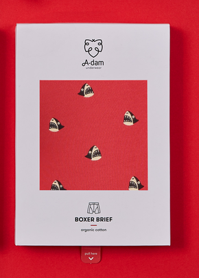 Adam's Dream Men’s Sharky Boxer Briefs – Red