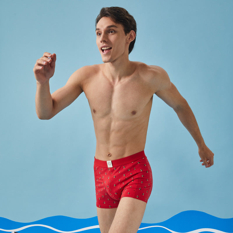 Adam's Dream Men’s Sharky Boxer Briefs – Red