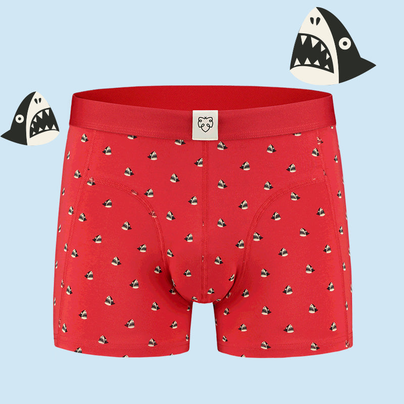 Adam's Dream Men’s Sharky Boxer Briefs – Red